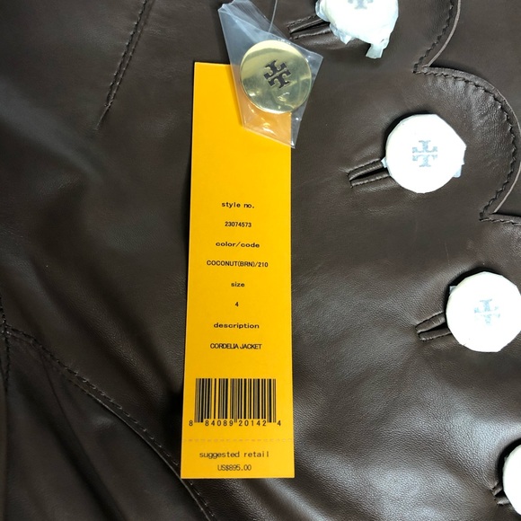 LAST DAY FINAL PRICE Tory Burch Cordelia Leather Jacket/Dress Brown 4 - Picture 11 of 14